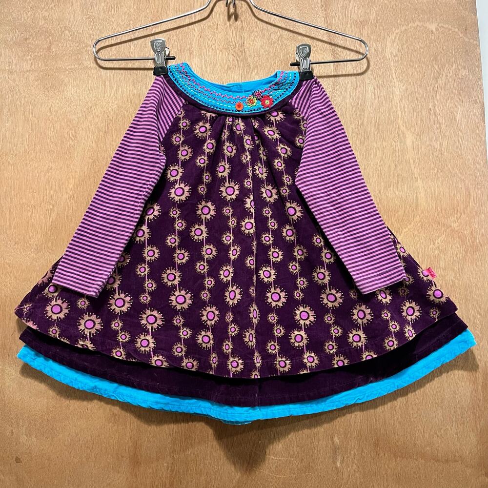 Me Too Danish Designs Dress Girl's 18-24 Months Corduroy Layered Skirt Floral